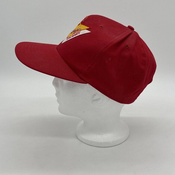 Vintage Calgary Flames SnapBack Hat Triangle Design Logo Wool Blend Cap 80s NHL - Picture 5 of 11